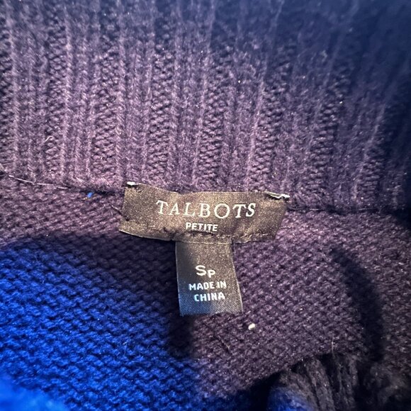Navy Blue Mock-neck Sweater, made for Talbots,  size SP - Picture 3 of 3